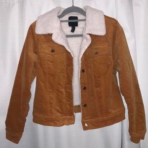 forever 21 sherpa lined corduroy button up jacket
